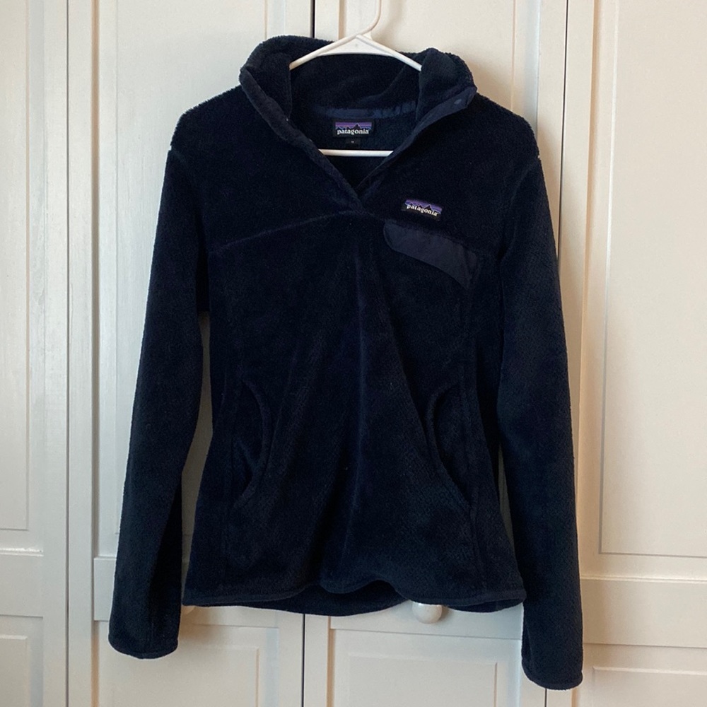 Navy Blue Patagonia Fleece Snap-T Pullover